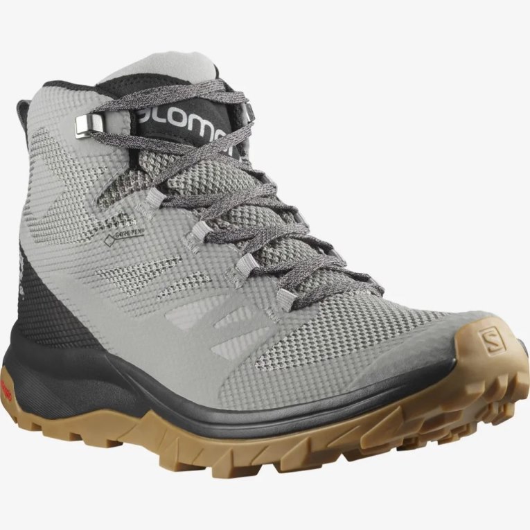 Grey Salomon Outline Mid GTX Men's Hiking Boots | PH 51936Q